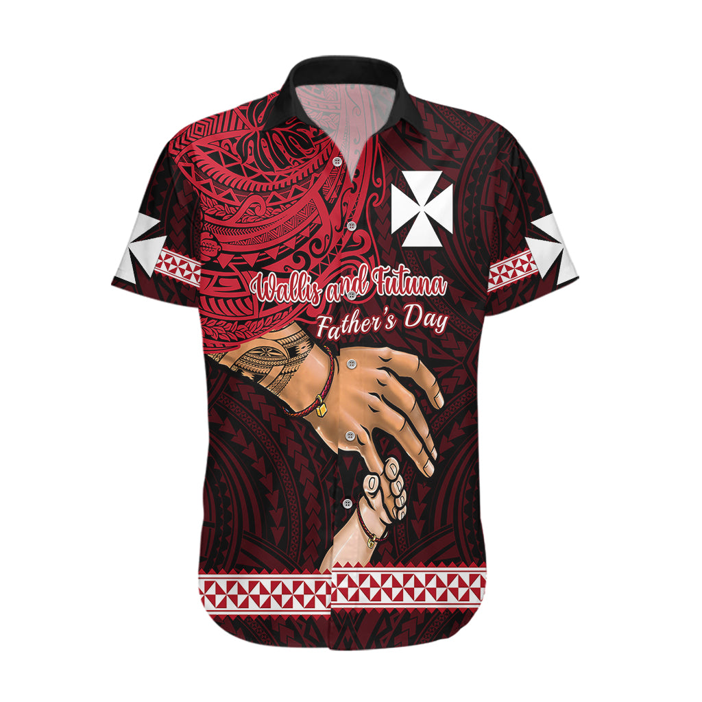 Personalised Father Day Wallis and Futuna Hawaiian Shirt I Love You Dad LT14 Red - Polynesian Pride