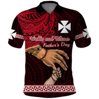 Custom Father Day Wallis and Futuna Polo Shirt I Love You Dad LT14 Red - Polynesian Pride