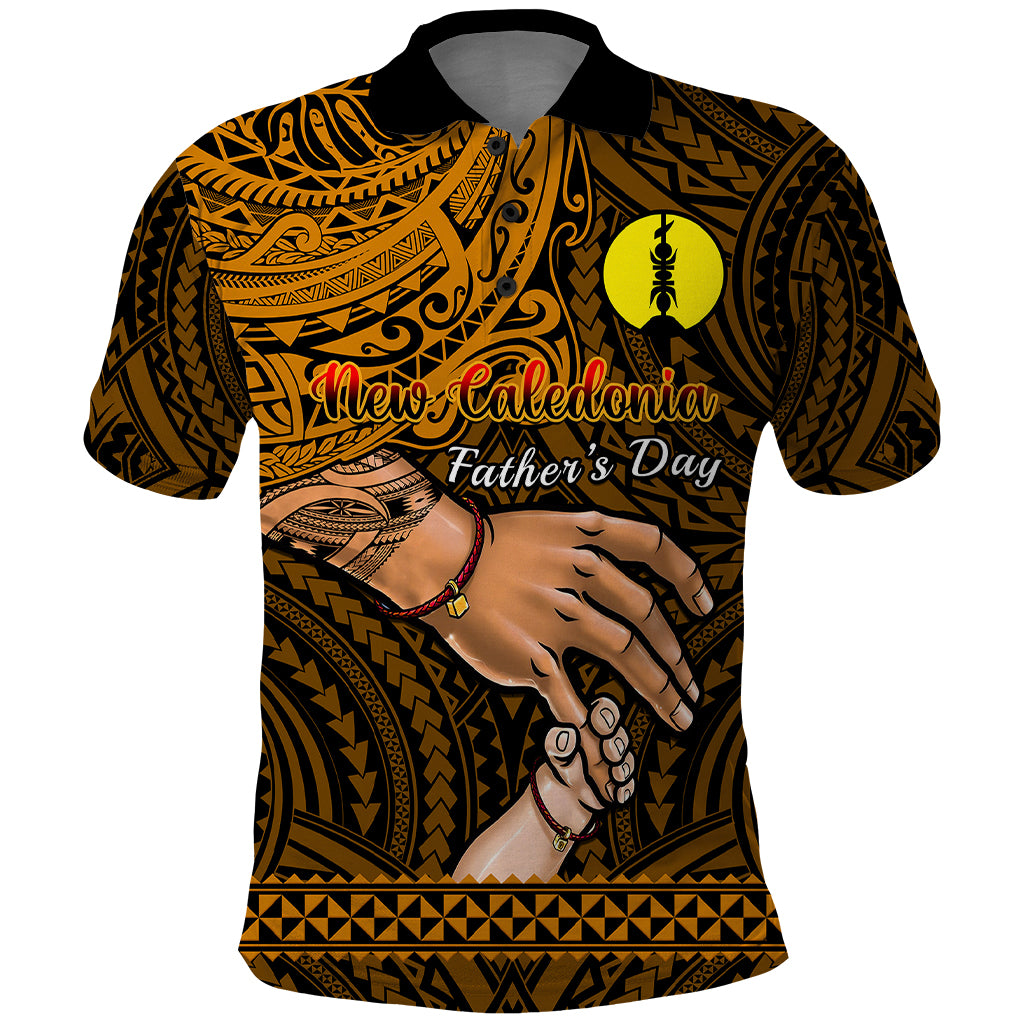 Custom Father Day New Caledonia Polo Shirt I Love You Dad LT14 Gold - Polynesian Pride