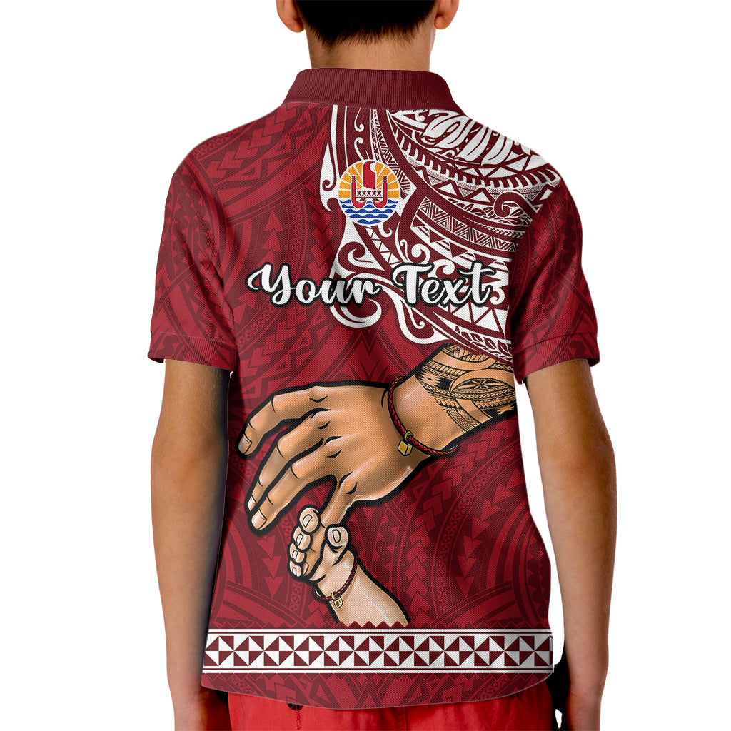 Personalised Father Day French Polynesia Kid Polo Shirt I Love You Dad LT14 - Polynesian Pride