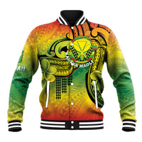 Hawaii Flag Day Baseball Jacket Kanaka Maoli With Kakau Polynesian Pattern LT14