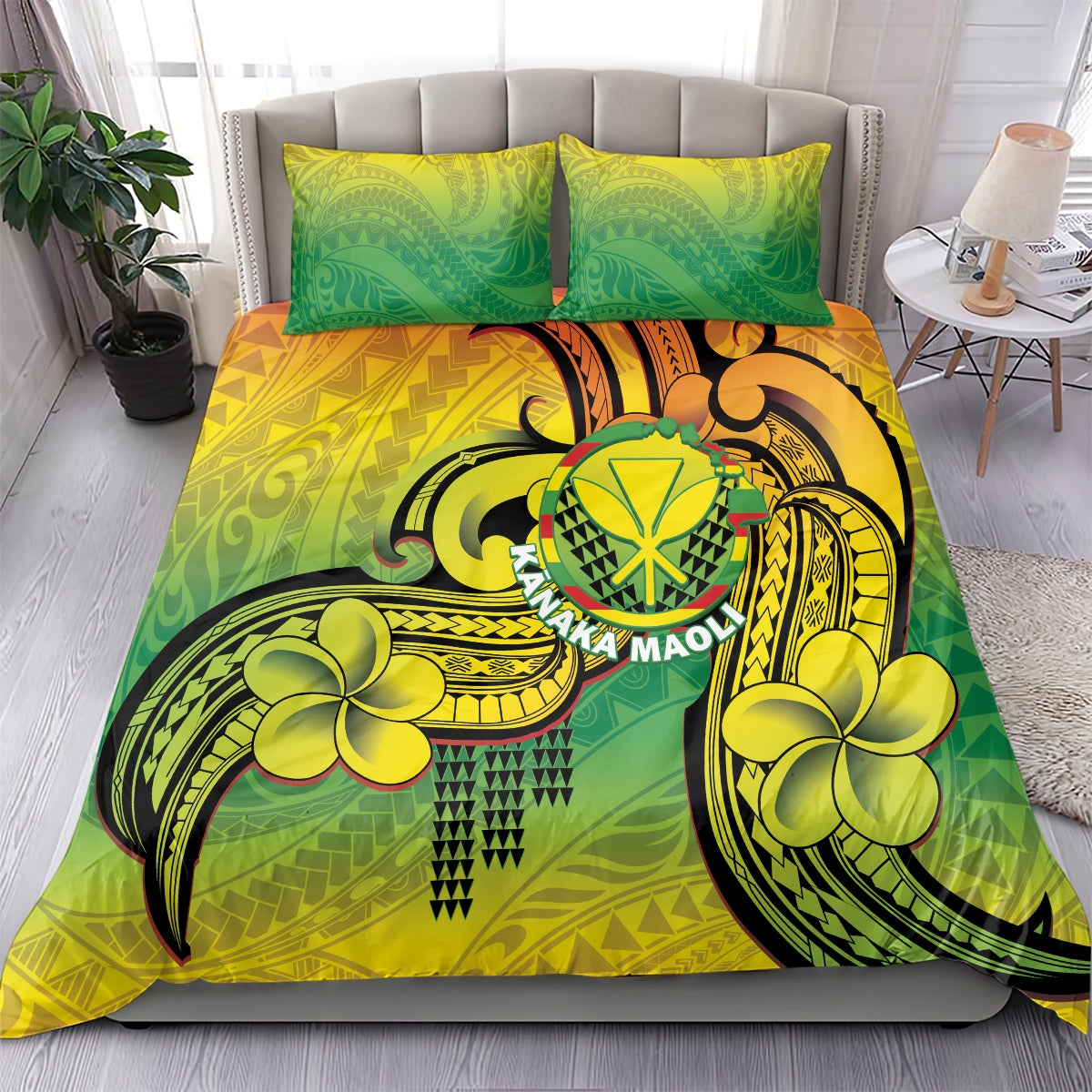 Hawaii Flag Day Bedding Set Kanaka Maoli With Kakau Polynesian Pattern