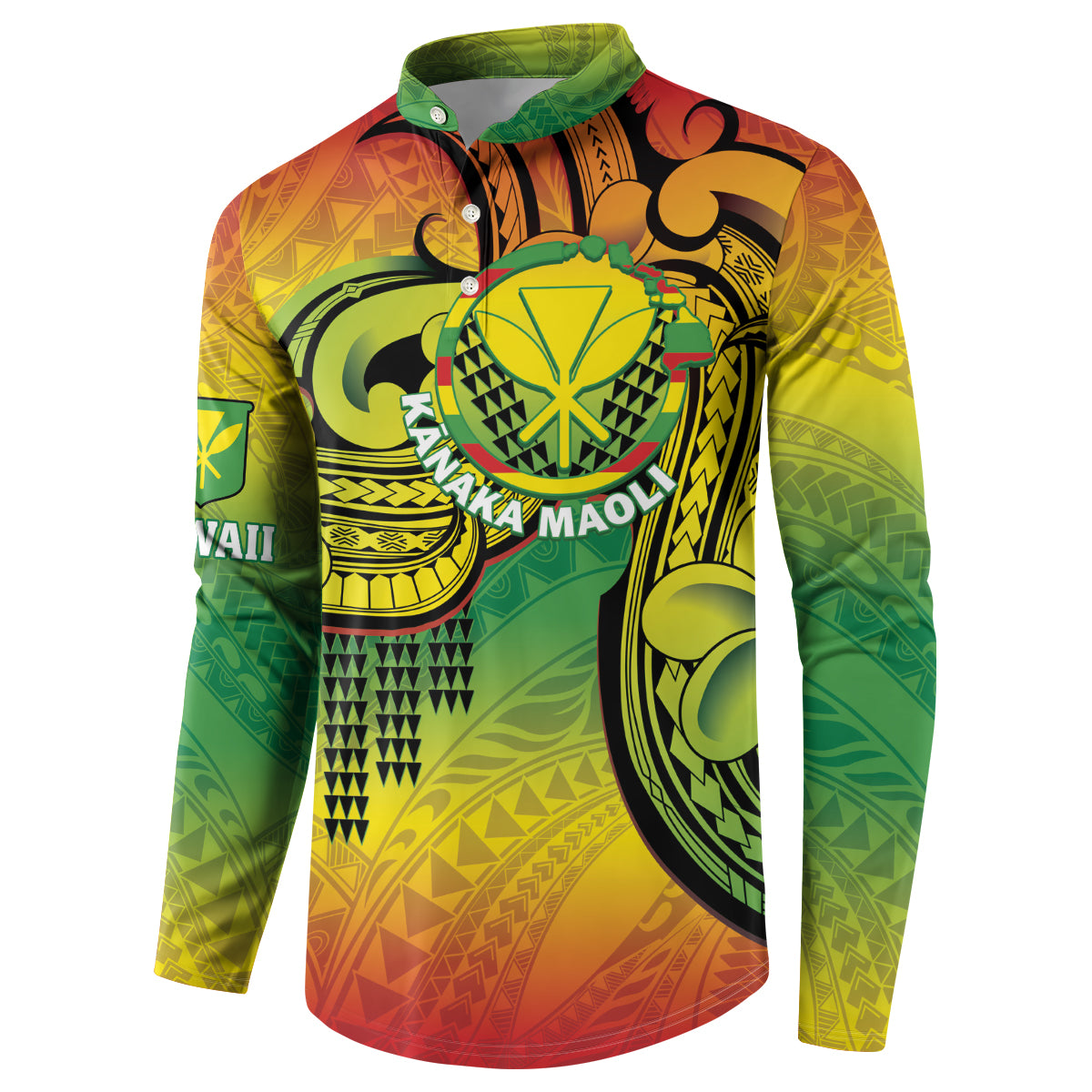 Hawaii Flag Day Button Sweatshirt Kanaka Maoli With Kakau Polynesian Pattern LT14