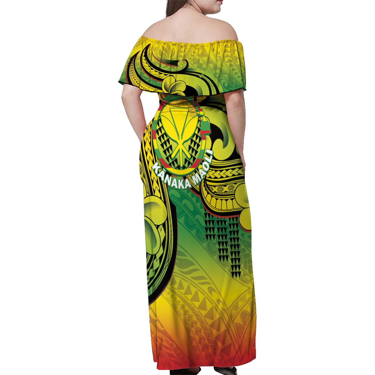 Hawaii Flag Day Family Matching Off Shoulder Maxi Dress and Hawaiian Shirt Kanaka Maoli With Kakau Polynesian Pattern LT14