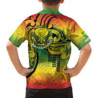 Hawaii Flag Day Family Matching Tank Maxi Dress and Hawaiian Shirt Kanaka Maoli With Kakau Polynesian Pattern LT14