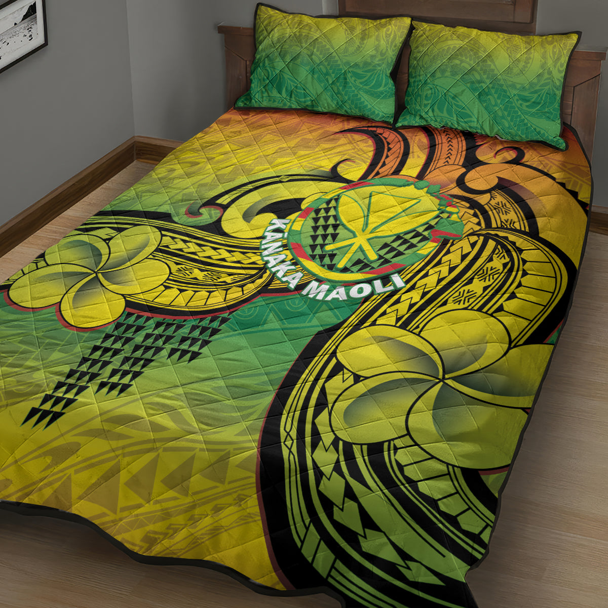 Hawaii Flag Day Quilt Bed Set Kanaka Maoli With Kakau Polynesian Pattern