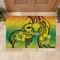 Hawaii Flag Day Rubber Doormat Kanaka Maoli With Kakau Polynesian Pattern