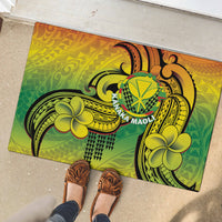 Hawaii Flag Day Rubber Doormat Kanaka Maoli With Kakau Polynesian Pattern