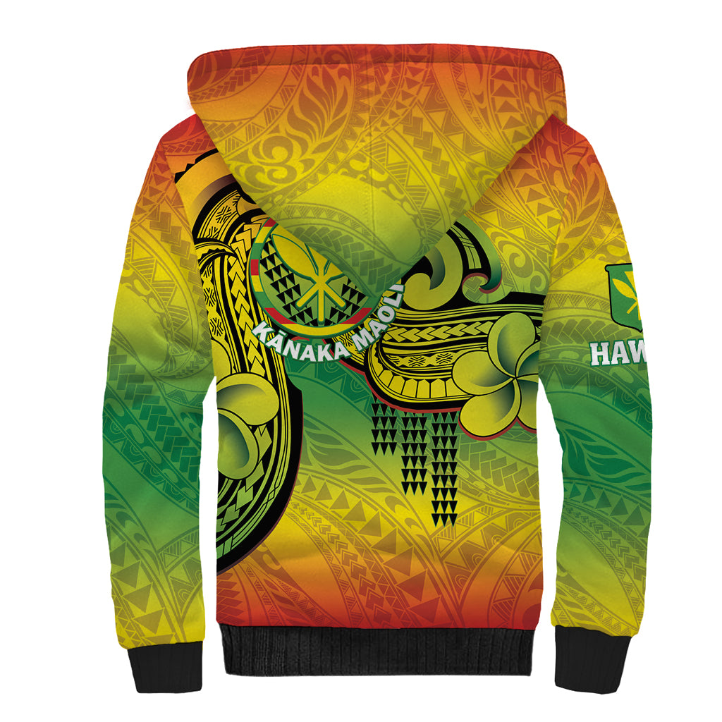 Hawaii Flag Day Sherpa Hoodie Kanaka Maoli With Kakau Polynesian Pattern LT14