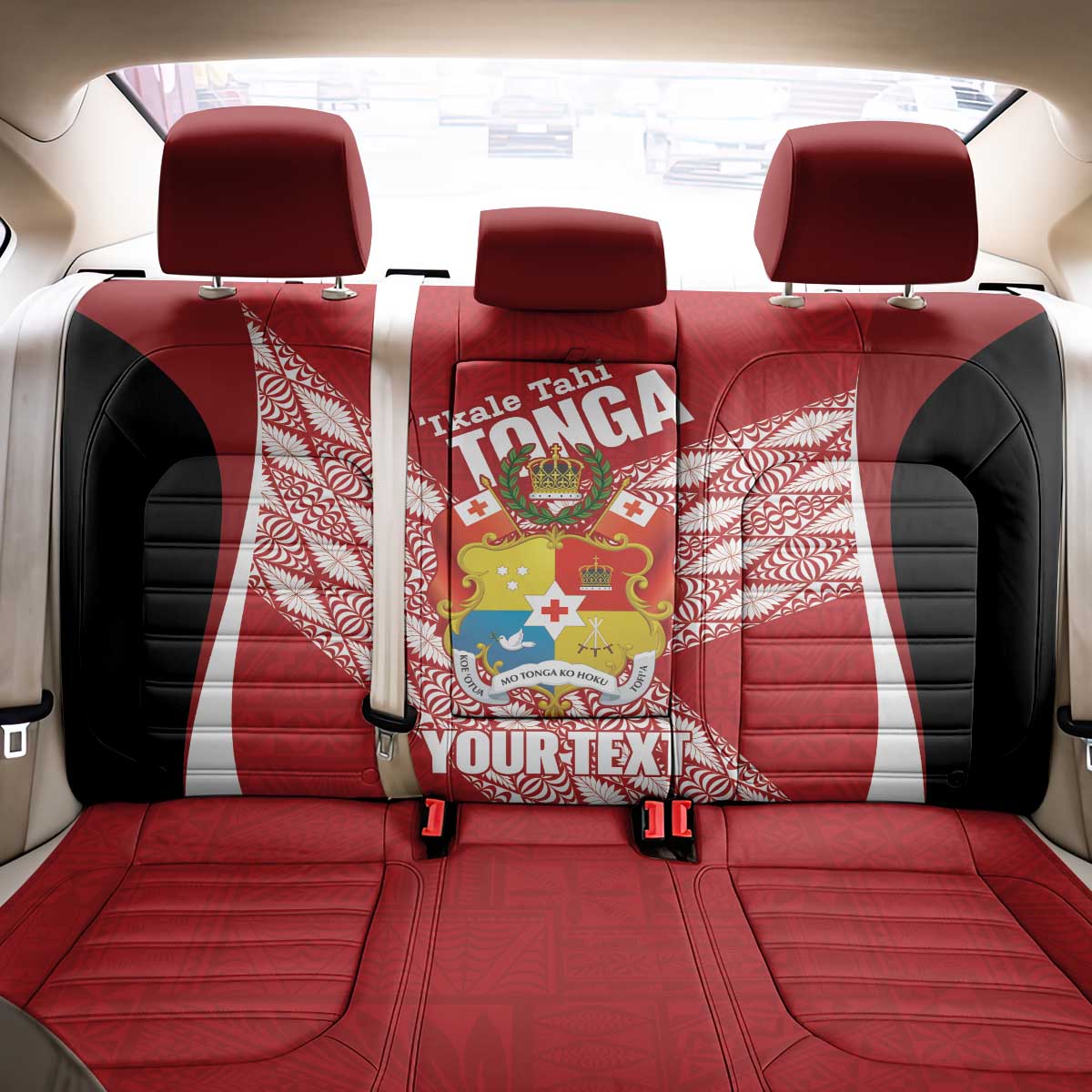 Tonga Rugby Custom Back Car Seat Cover Go ʻIkale Tahi Go Tongan Tapa Cloth