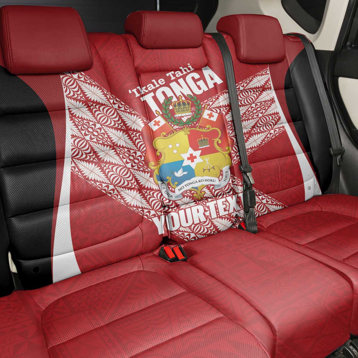Tonga Rugby Custom Back Car Seat Cover Go ʻIkale Tahi Go Tongan Tapa Cloth