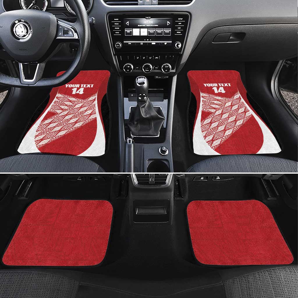 Tonga Rugby Custom Car Mats Go ʻIkale Tahi Go Tongan Tapa Cloth