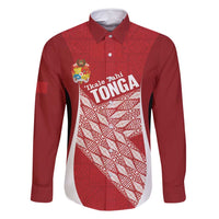 Tonga Rugby Custom Family Matching Long Sleeve Bodycon Dress and Hawaiian Shirt Go ʻIkale Tahi Go Tongan Tapa Cloth