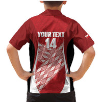 Tonga Rugby Custom Family Matching Mermaid Dress and Hawaiian Shirt Go ʻIkale Tahi Go Tongan Tapa Cloth