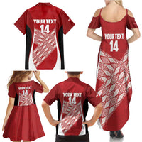 Tonga Rugby Custom Family Matching Summer Maxi Dress and Hawaiian Shirt Go ʻIkale Tahi Go Tongan Tapa Cloth