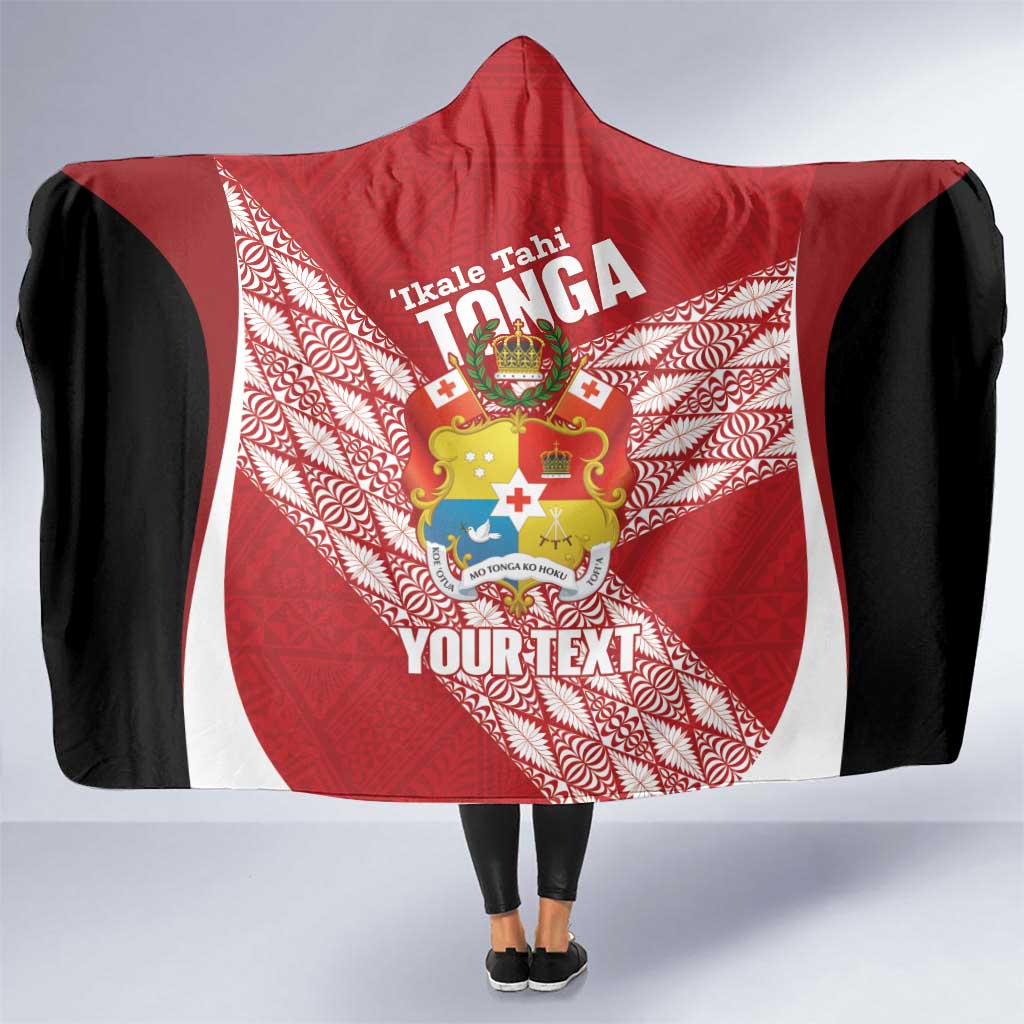 Tonga Rugby Custom Hooded Blanket Go ʻIkale Tahi Go Tongan Tapa Cloth LT14 One Size Red - Polynesian Pride