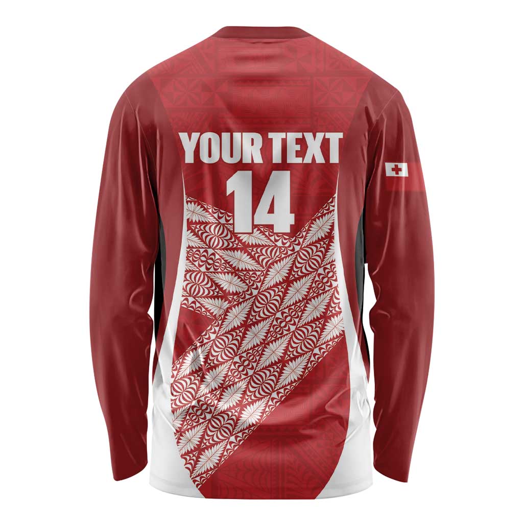 Tonga Rugby Custom Long Sleeve Shirt Go ʻIkale Tahi Go Tongan Tapa Cloth LT14 - Polynesian Pride