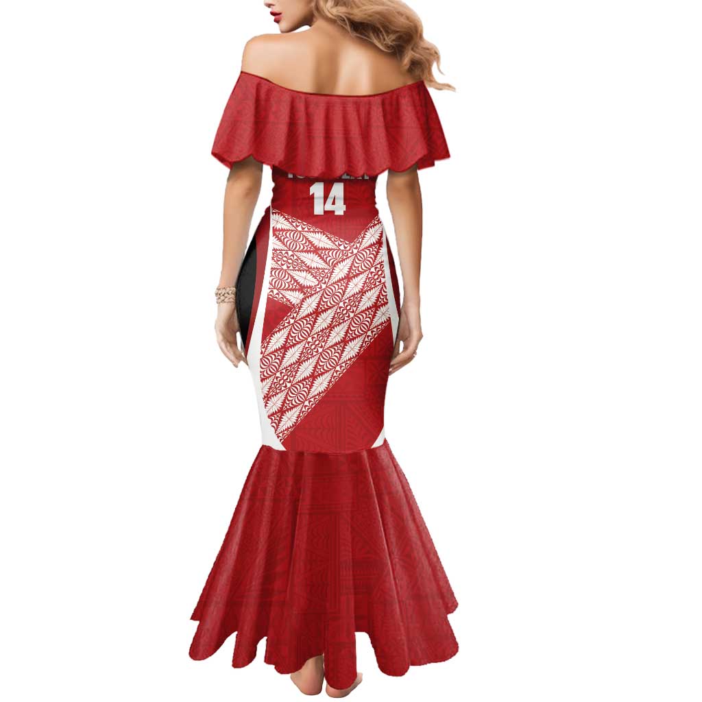 Tonga Rugby Custom Mermaid Dress Go ʻIkale Tahi Go Tongan Tapa Cloth