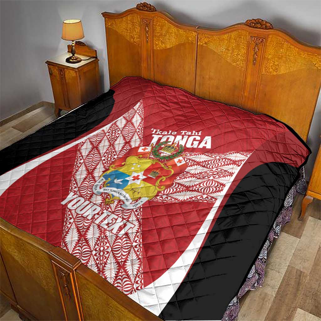 Tonga Rugby Custom Quilt Go ʻIkale Tahi Go Tongan Tapa Cloth