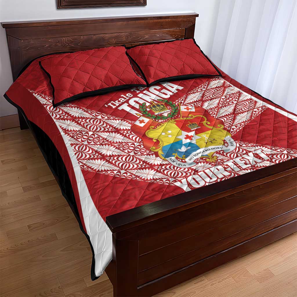 Tonga Rugby Custom Quilt Bed Set Go ʻIkale Tahi Go Tongan Tapa Cloth