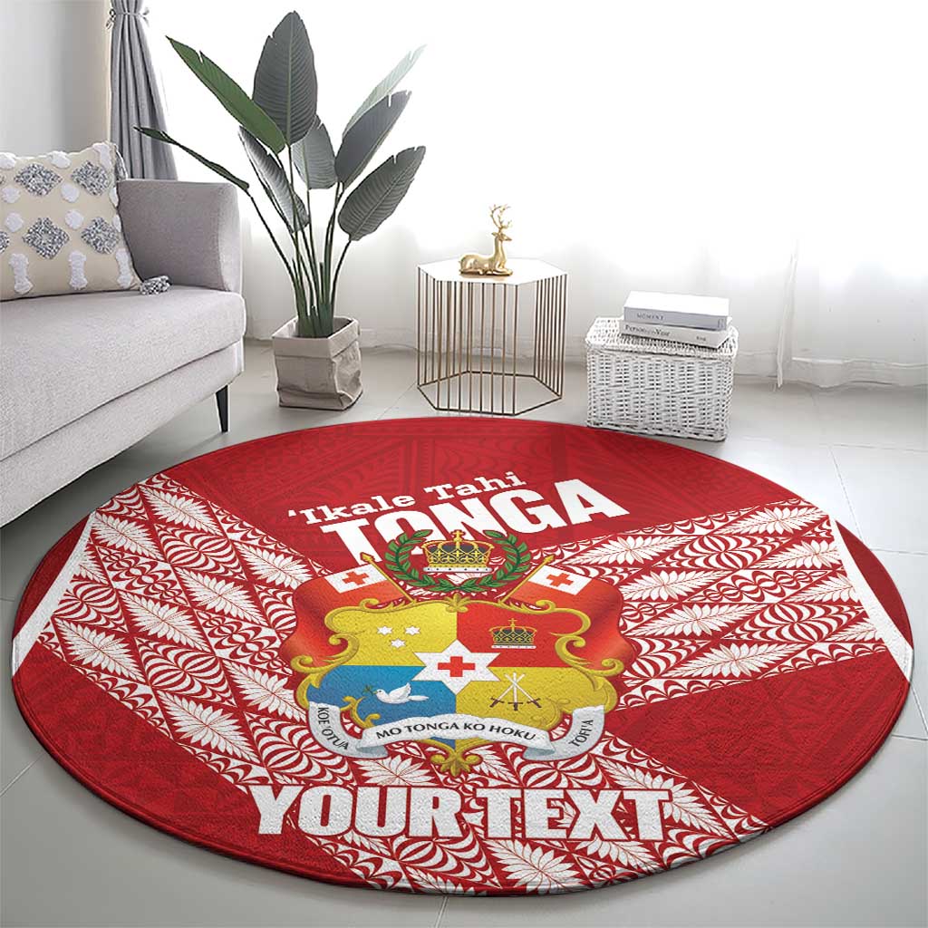 Tonga Rugby Custom Round Carpet Go ʻIkale Tahi Go Tongan Tapa Cloth
