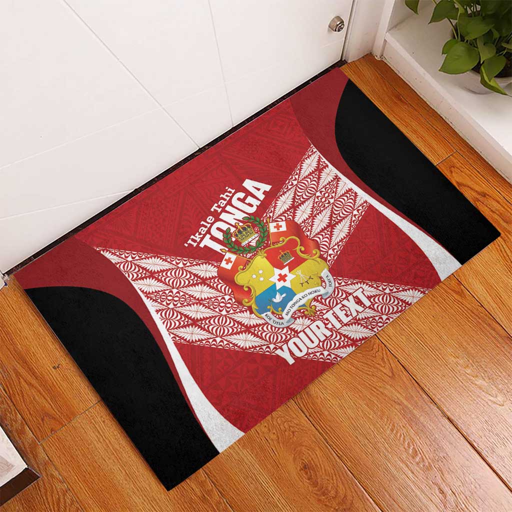 Tonga Rugby Custom Rubber Doormat Go ʻIkale Tahi Go Tongan Tapa Cloth LT14 - Polynesian Pride