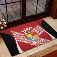 Tonga Rugby Custom Rubber Doormat Go ʻIkale Tahi Go Tongan Tapa Cloth LT14 - Polynesian Pride