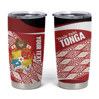 Tonga Rugby Custom Tumbler Cup Go ʻIkale Tahi Go Tongan Tapa Cloth