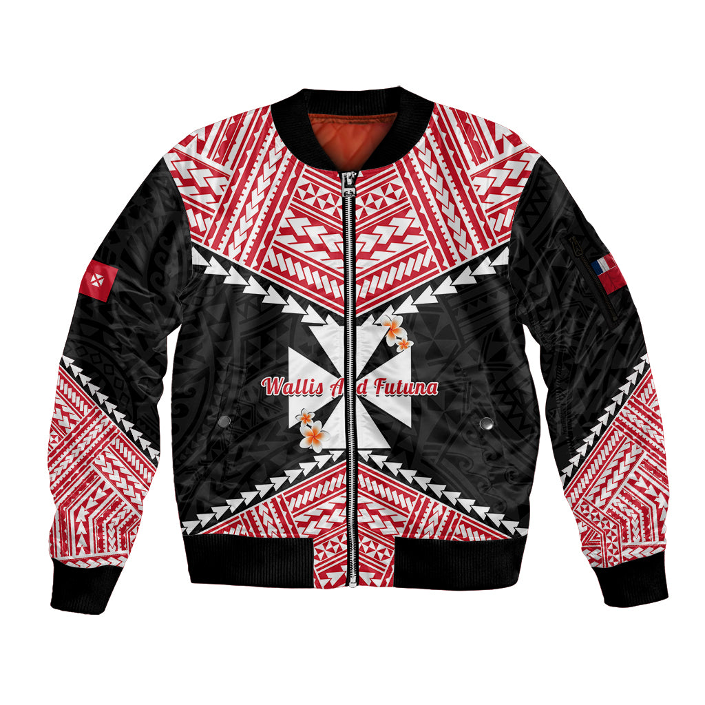 29 July Wallis And Futuna Territory Day Sleeve Zip Bomber Jacket Polynesian Tribal Pattern LT14 Unisex Red - Polynesian Pride