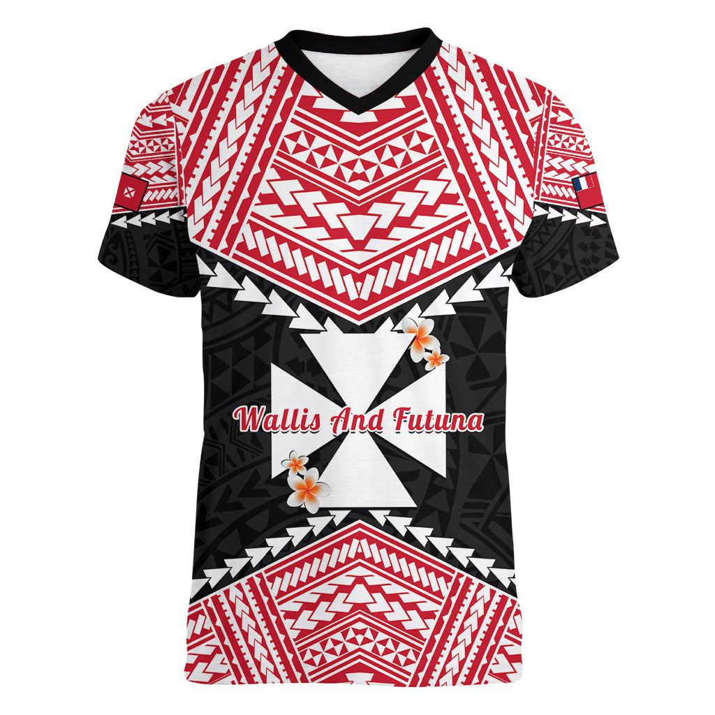 29 July Wallis And Futuna Territory Day Women V Neck T Shirt Polynesian Tribal Pattern LT14 Female Red - Polynesian Pride