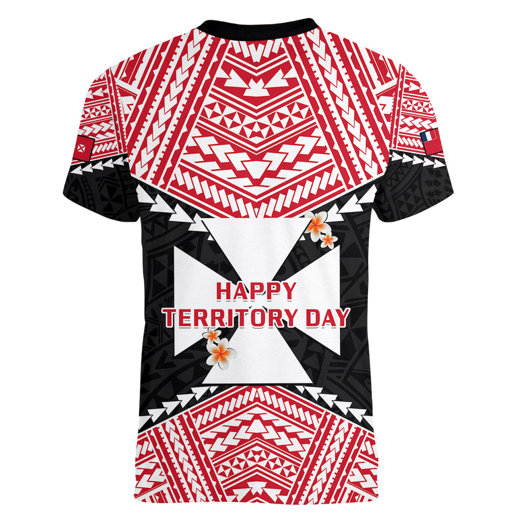 29 July Wallis And Futuna Territory Day Women V Neck T Shirt Polynesian Tribal Pattern LT14 - Polynesian Pride