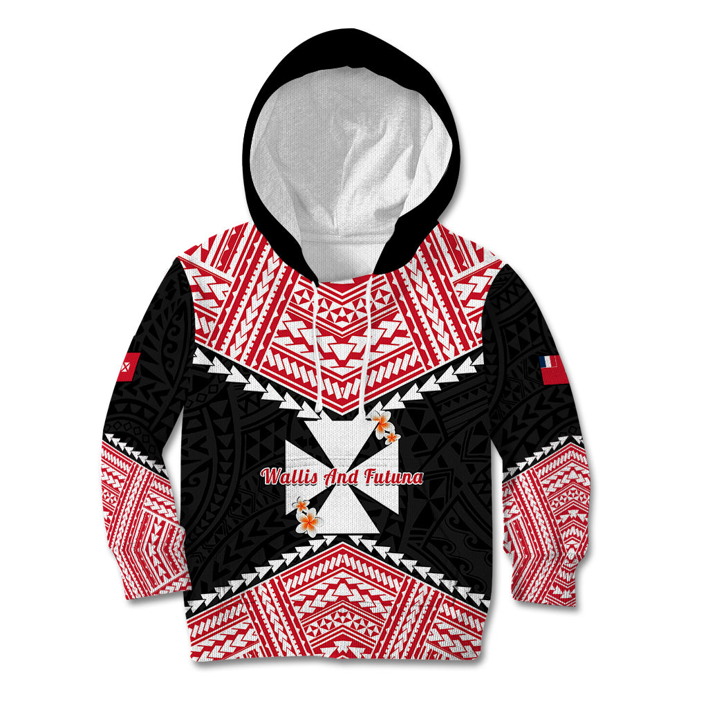 Personalised 29 July Wallis And Futuna Territory Day Kid Hoodie Polynesian Tribal Pattern LT14 Hoodie Red - Polynesian Pride