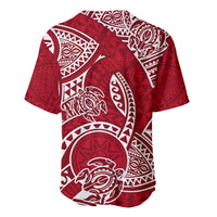 Polynesian Pride Hawaii Baseball Jersey Hawaiian Tribal Honu Red Version LT14 - Polynesian Pride