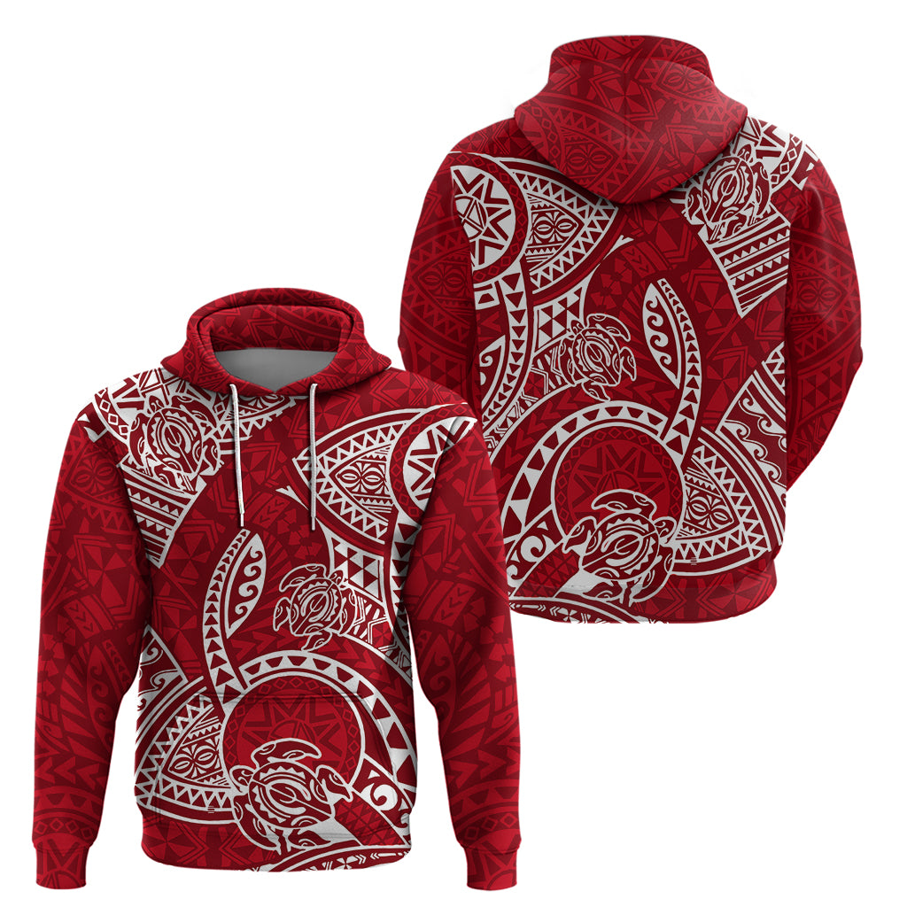 Polynesian Pride Hawaii Hoodiean Tribal Honu Red Version LT14 - Polynesian Pride