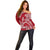 Polynesian Pride Hawaii Off Shoulder Sweater Hawaiian Tribal Honu Red Version LT14 - Polynesian Pride