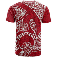 Polynesian Pride Hawaii T Shirt Hawaiian Tribal Honu Red Version LT14 - Polynesian Pride