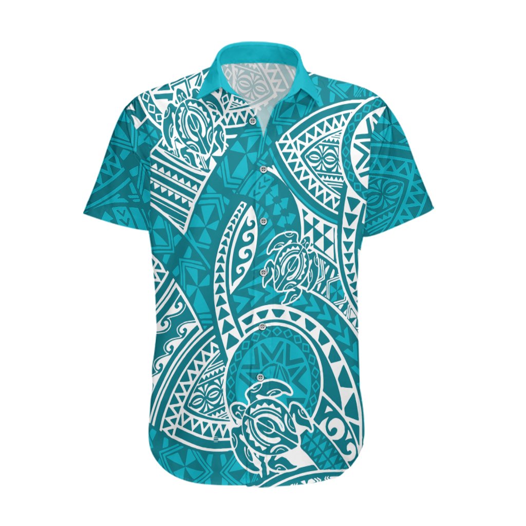 Polynesian Pride Hawaii Hawaiian Shirt Hawaiian Tribal Honu Turquoise Version LT14 Turquoise - Polynesian Pride