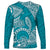 Polynesian Pride Hawaii Long Sleeve Shirt Hawaiian Tribal Honu Turquoise Version LT14 - Polynesian Pride