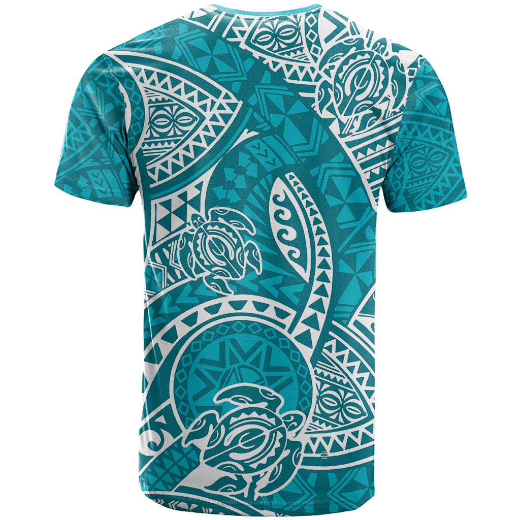 Polynesian Pride Hawaii T Shirt Hawaiian Tribal Honu Turquoise Version LT14 - Polynesian Pride