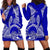 Polynesian Pride Hawaii Hoodie Dress Hawaiian Tribal Honu Blue Version LT14 - Polynesian Pride