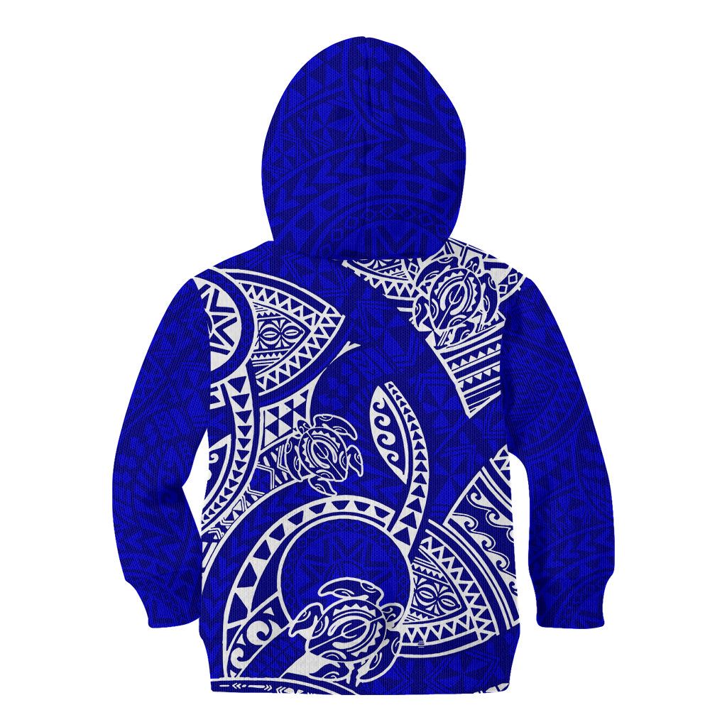 Polynesian Pride Hawaii Kid Hoodie Hawaiian Tribal Honu Blue Version LT14 - Polynesian Pride