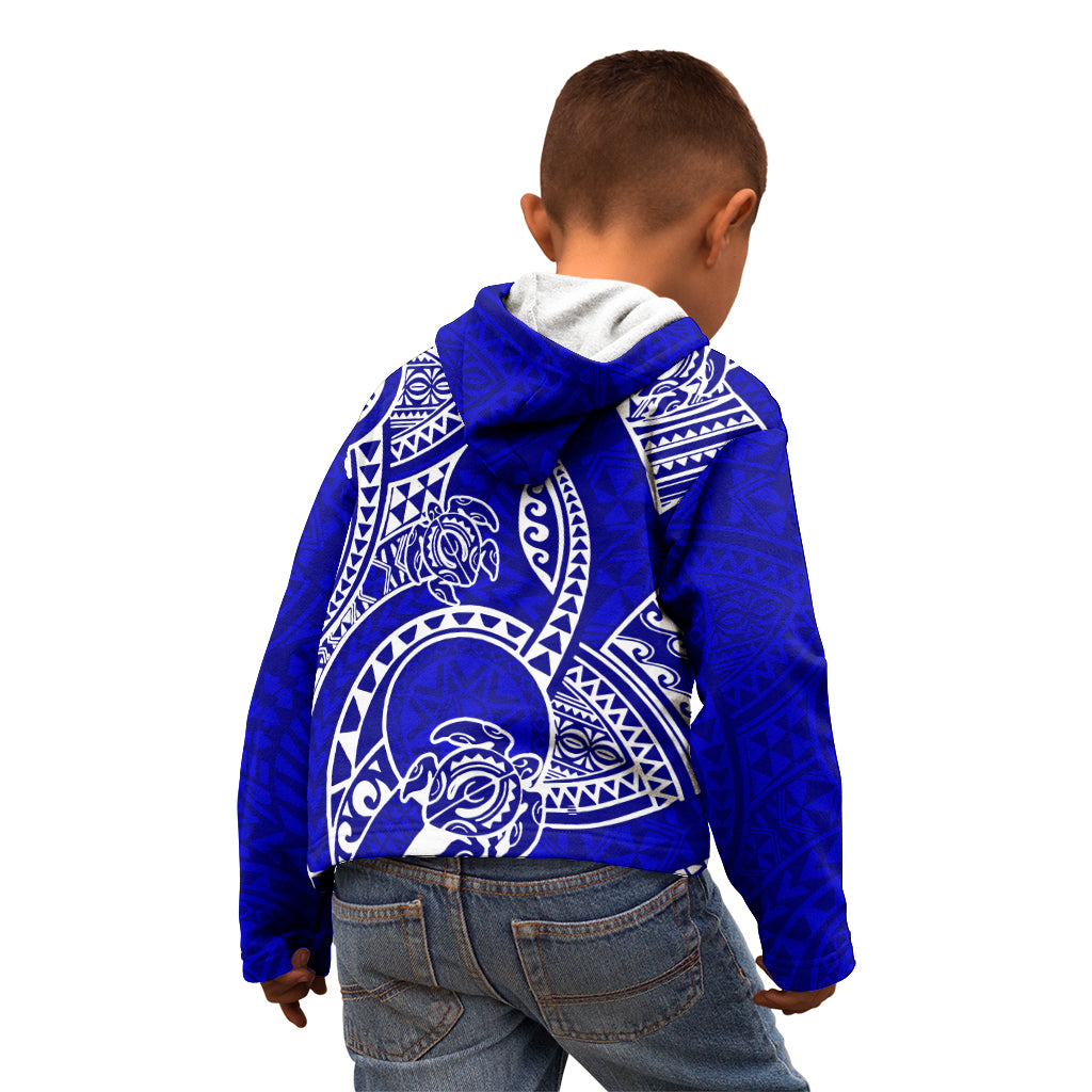 Polynesian Pride Hawaii Kid Hoodie Hawaiian Tribal Honu Blue Version LT14 - Polynesian Pride
