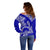 Polynesian Pride Hawaii Off Shoulder Sweater Hawaiian Tribal Honu Blue Version LT14 - Polynesian Pride