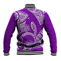 Polynesian Pride Hawaii Baseball Jacket Hawaiian Tribal Honu Purple Version LT14 - Polynesian Pride