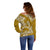 Polynesian Pride Hawaii Off Shoulder Sweater Hawaiian Tribal Honu Gold Version LT14 - Polynesian Pride