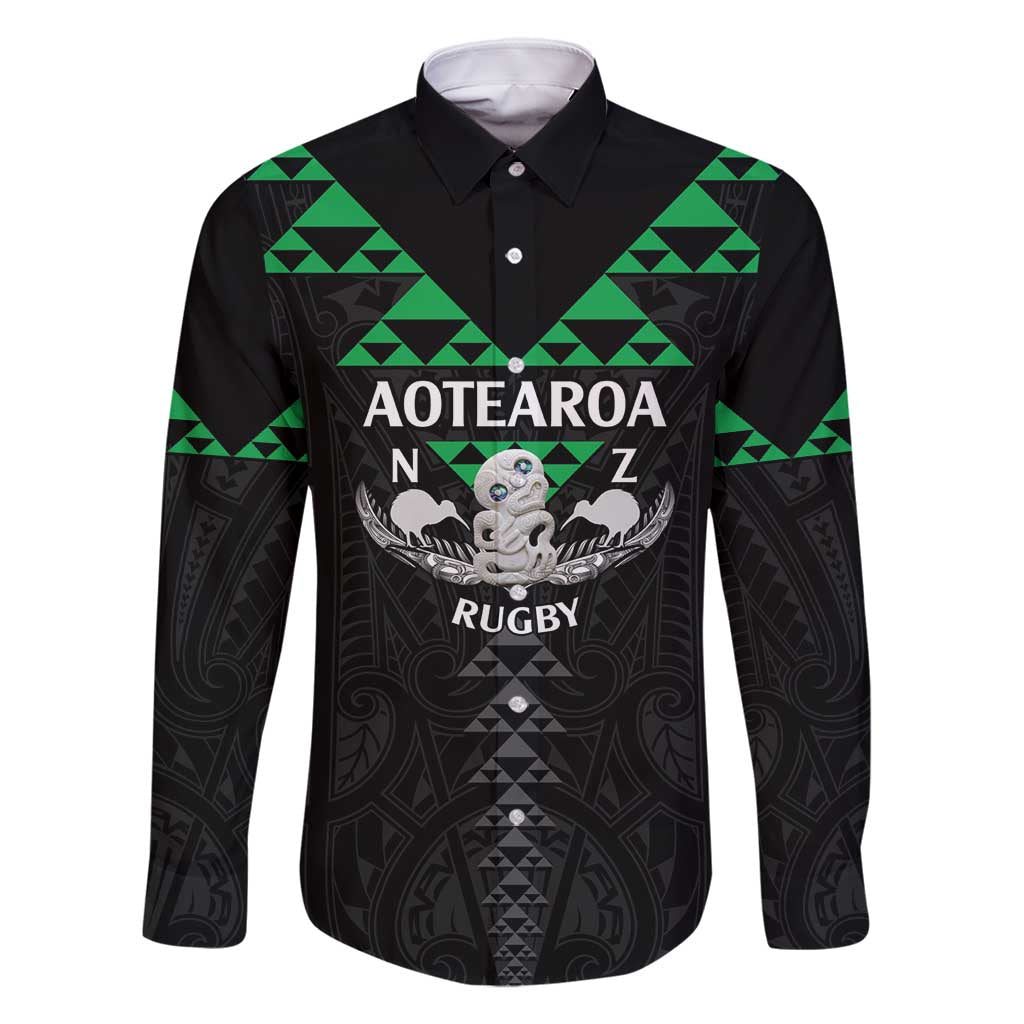 Personalised Aotearoa Rugby Family Matching Off Shoulder Short Dress and Hawaiian Shirt New Zealand Maori Kete Matauranga Pattern