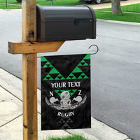 Personalised Aotearoa Rugby Garden Flag New Zealand Maori Kete Matauranga Pattern