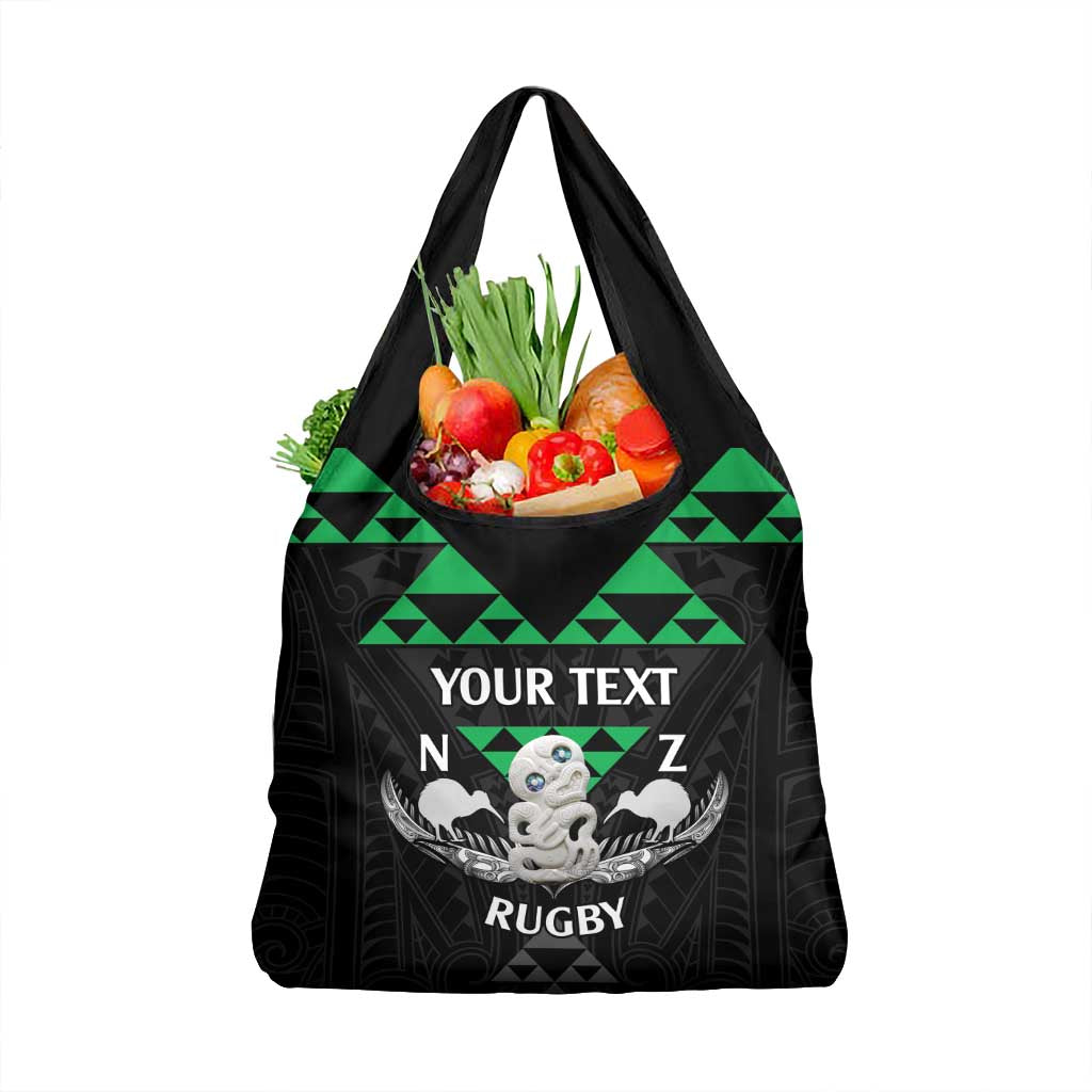 Personalised Aotearoa Rugby Grocery Bag New Zealand Maori Kete Matauranga Pattern