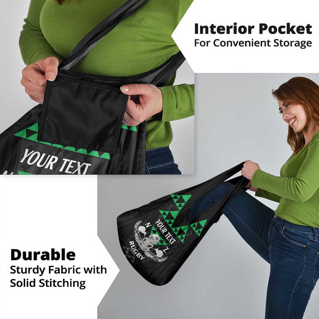 Personalised Aotearoa Rugby Grocery Bag New Zealand Maori Kete Matauranga Pattern