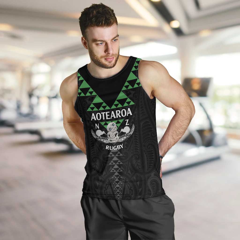 Personalised Aotearoa Rugby Men Tank Top New Zealand Maori Kete Matauranga Pattern